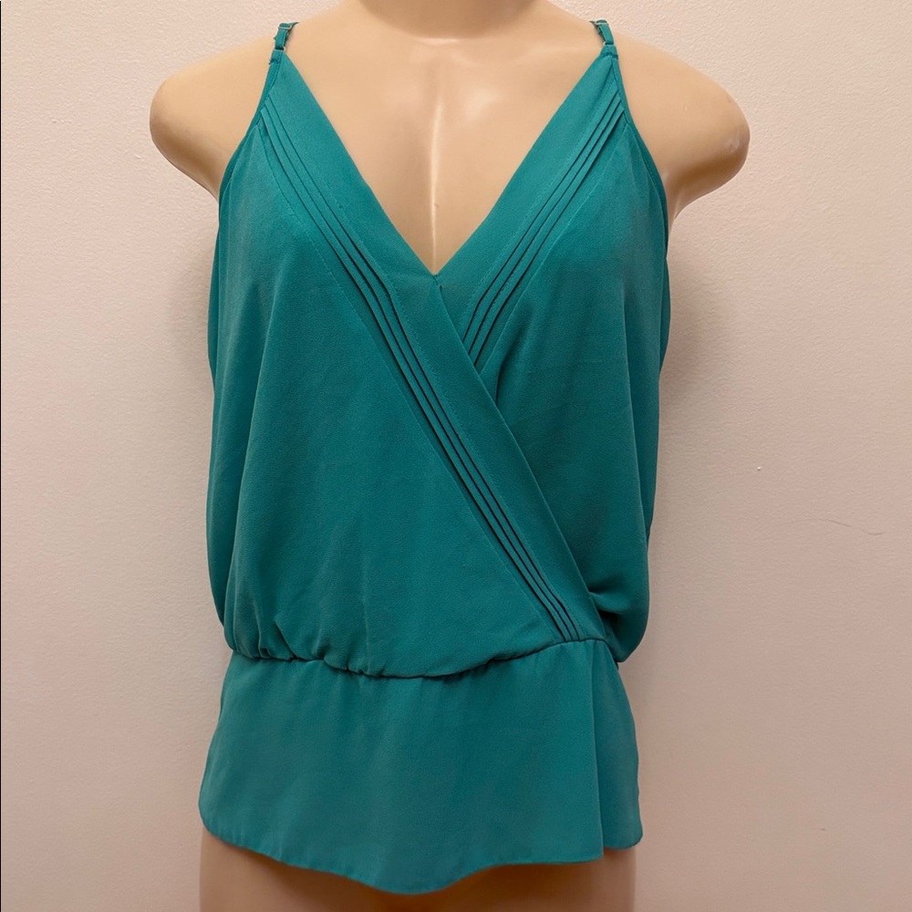 Pookie & Sebastian Turquoise Blue Green Sleeveless Blouse Women’s Size L Dainty